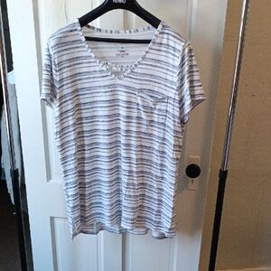 Sonoma White and Blue Striped Blouse
